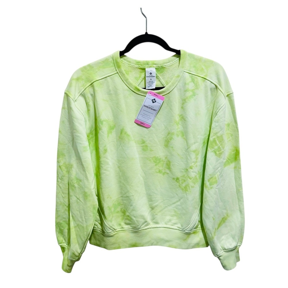Members Mark Womens Size S Green Tie Dye SweatshirtCrew Neck‎ Long Sleeve NWT